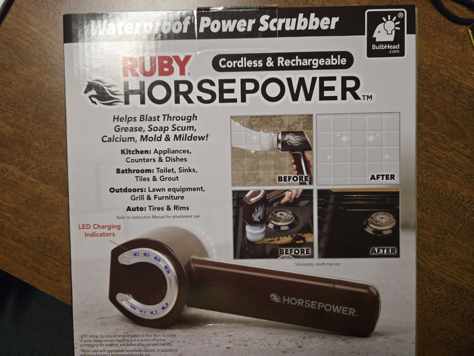 Ruby Horsepower Handheld Cordless Rechargeable Spinning Power Scrubber