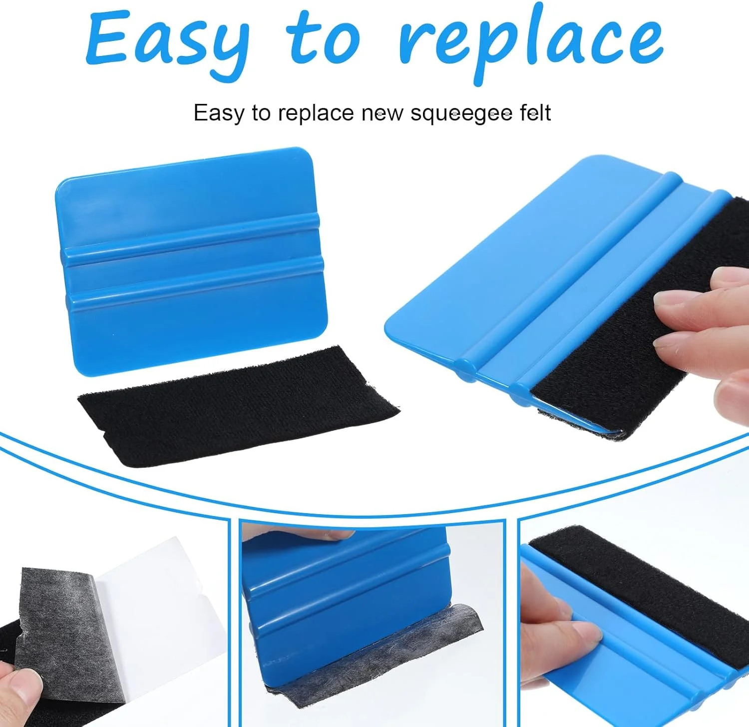 20 Pack Vinyl Squeegee with 20PCS Squeegee 4 Inch Felt Fabric Squeegee Decal Scr