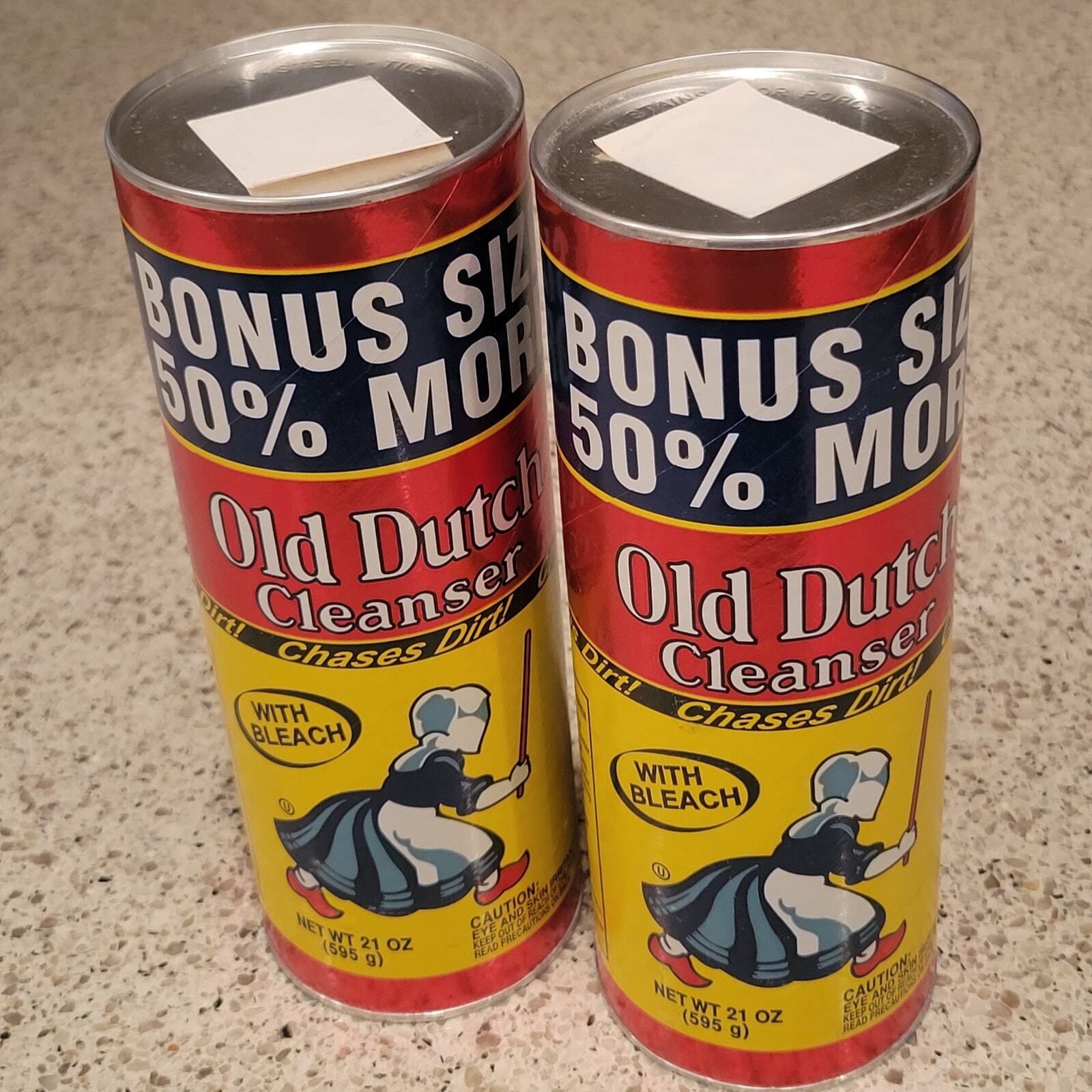 VTG 90s OLD DUTCH Powdered Cleanser w/ Bleach 21oz BONUS x2 Unopened Can USA NOS