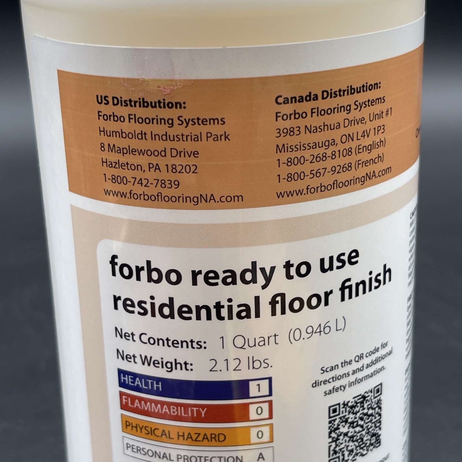 Forbo Ready To Use Residential Floor Finish Satin 32oz Sealed