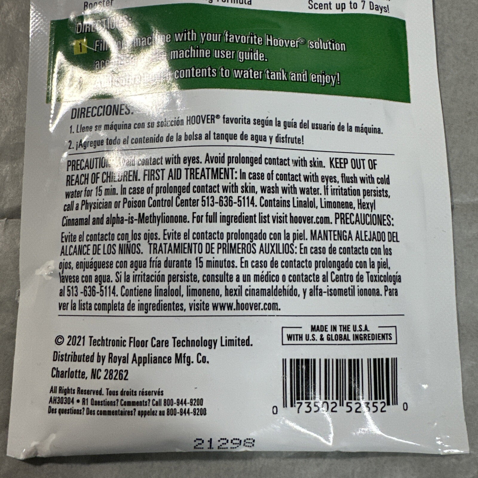 Hoover Carpet Cleaner Formula Cleaning Booster Spring Burst Pack 2oz Lot of 2