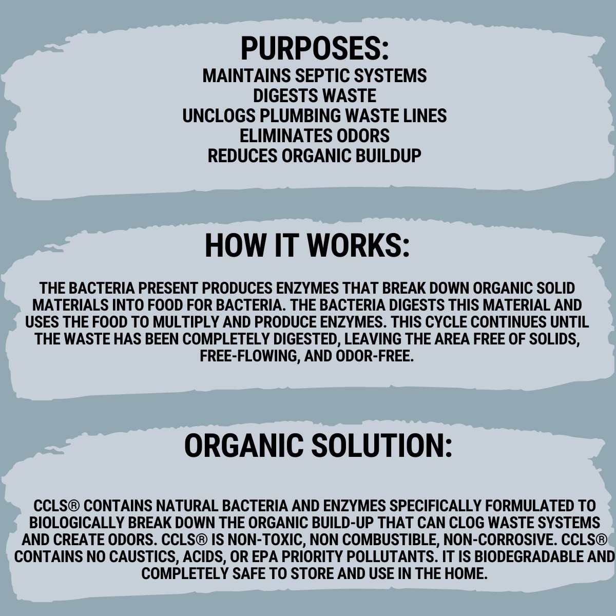 Septic Tank and Cesspool Treatment Additive/Organic Enzyme Producing Bacteria/No