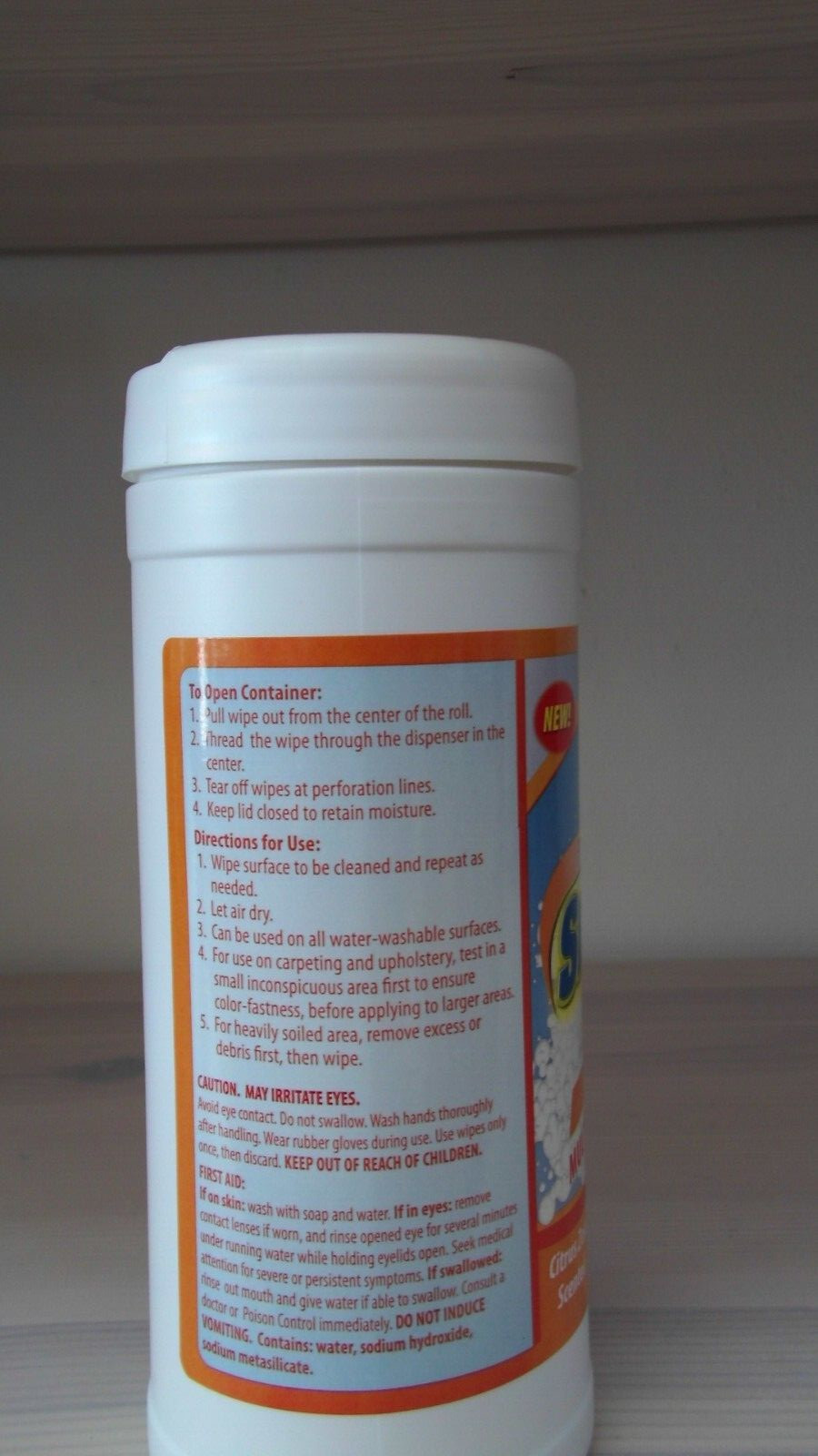 Professor Amos, Shock-It-Clean, Multi Purpose Cleaner Wipes 50 ct Citrus Zest