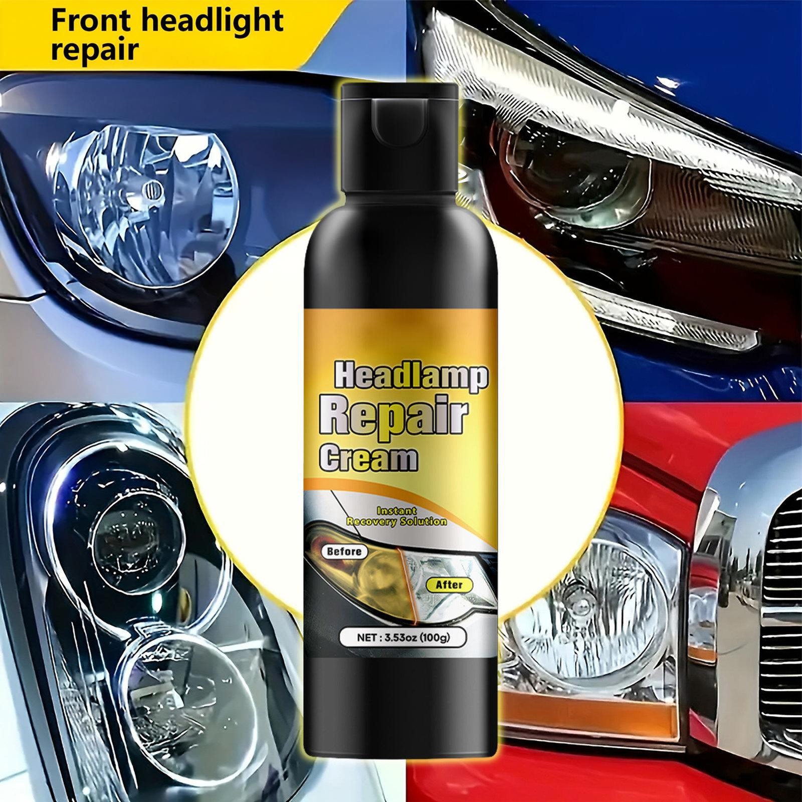 Car Headlight Restoration Kit Scratch Remover & Cleaning Polish Paste 30g