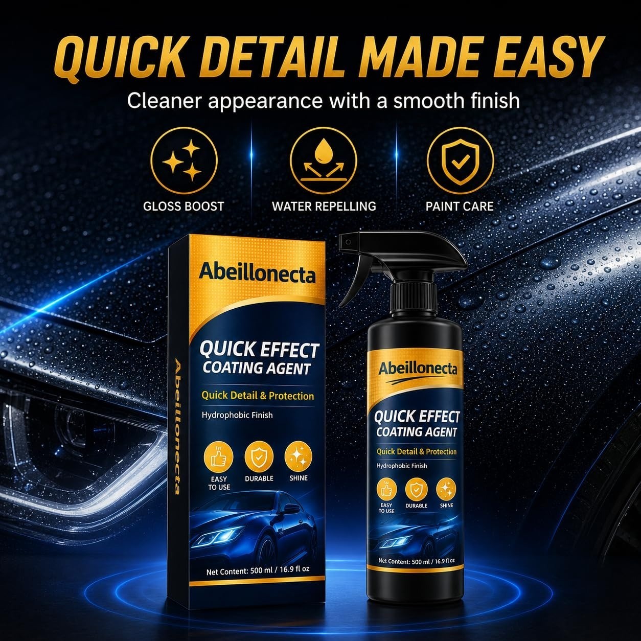 500ML Car Coating Spray – Quick Shine & Protection for Vehicles (2 Pcs)