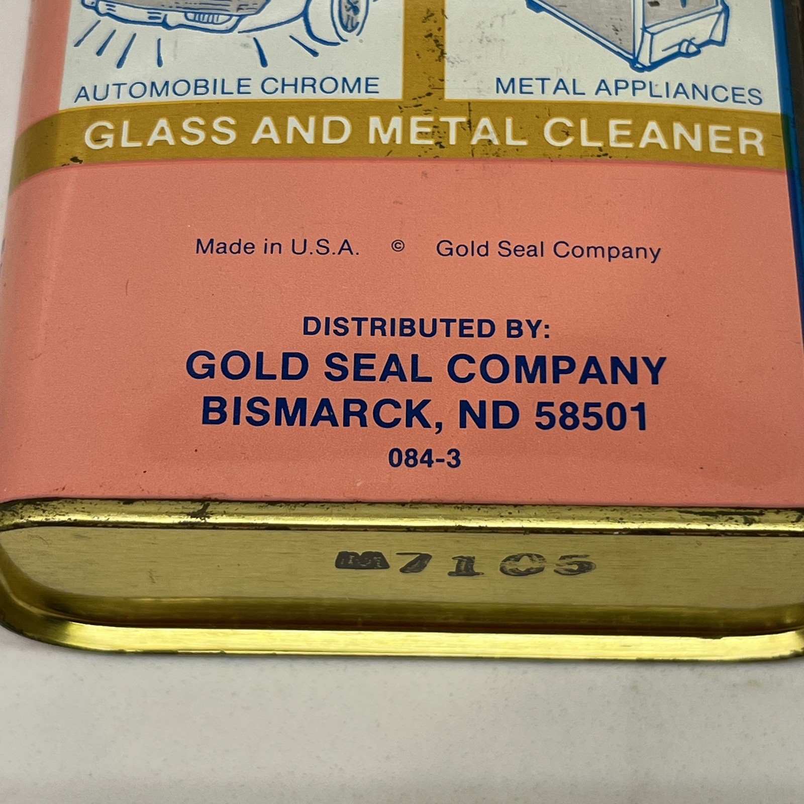 Vintage Can Gold Seal Co. GLASS WAX Glass Chrome Metal Cleaner Polisher 16 fl oz