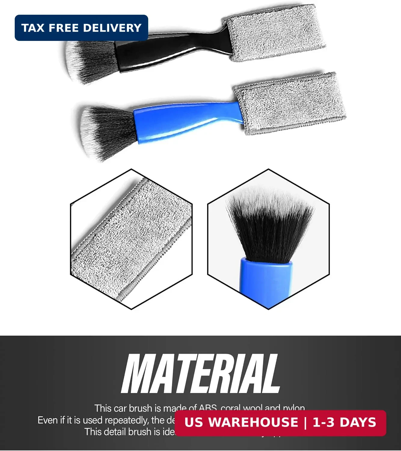 Universal 2 in 1 Duster for Car Clean,Car Bursh Tool,Double Head Brush,Auto Inte