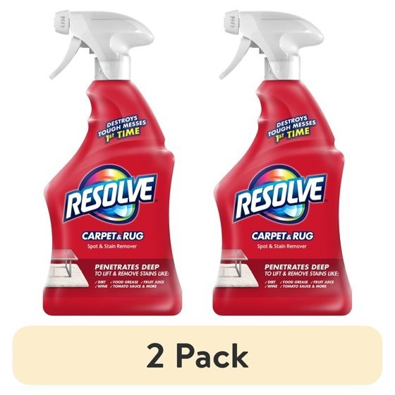 (2 pack) Resolve Carpet Stain Cleaner Solution and Odor Remover Spot Spray 22 oz