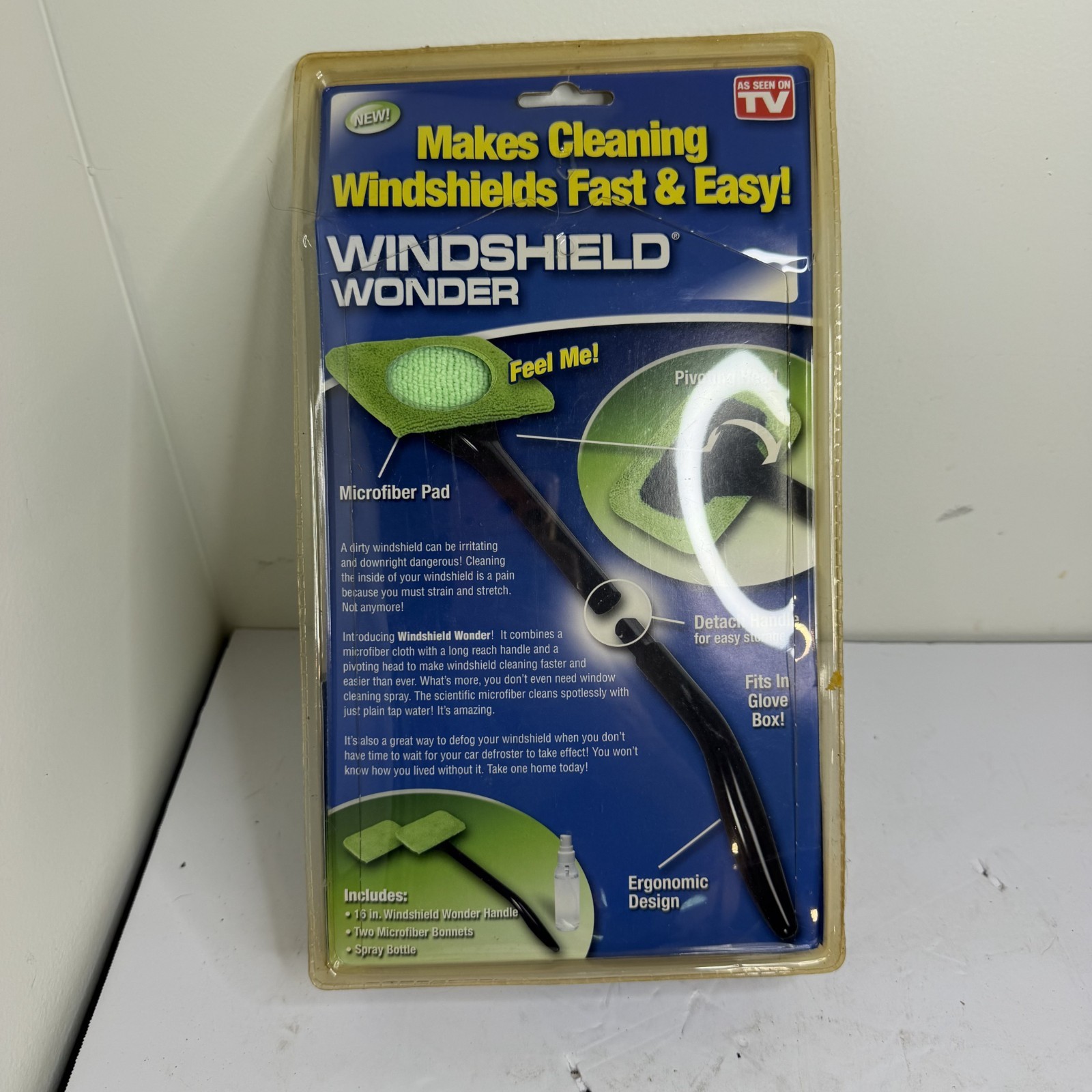 As Seen On TV Windshield Wonder Car Window Cleaning Tool w/ Long Handle New