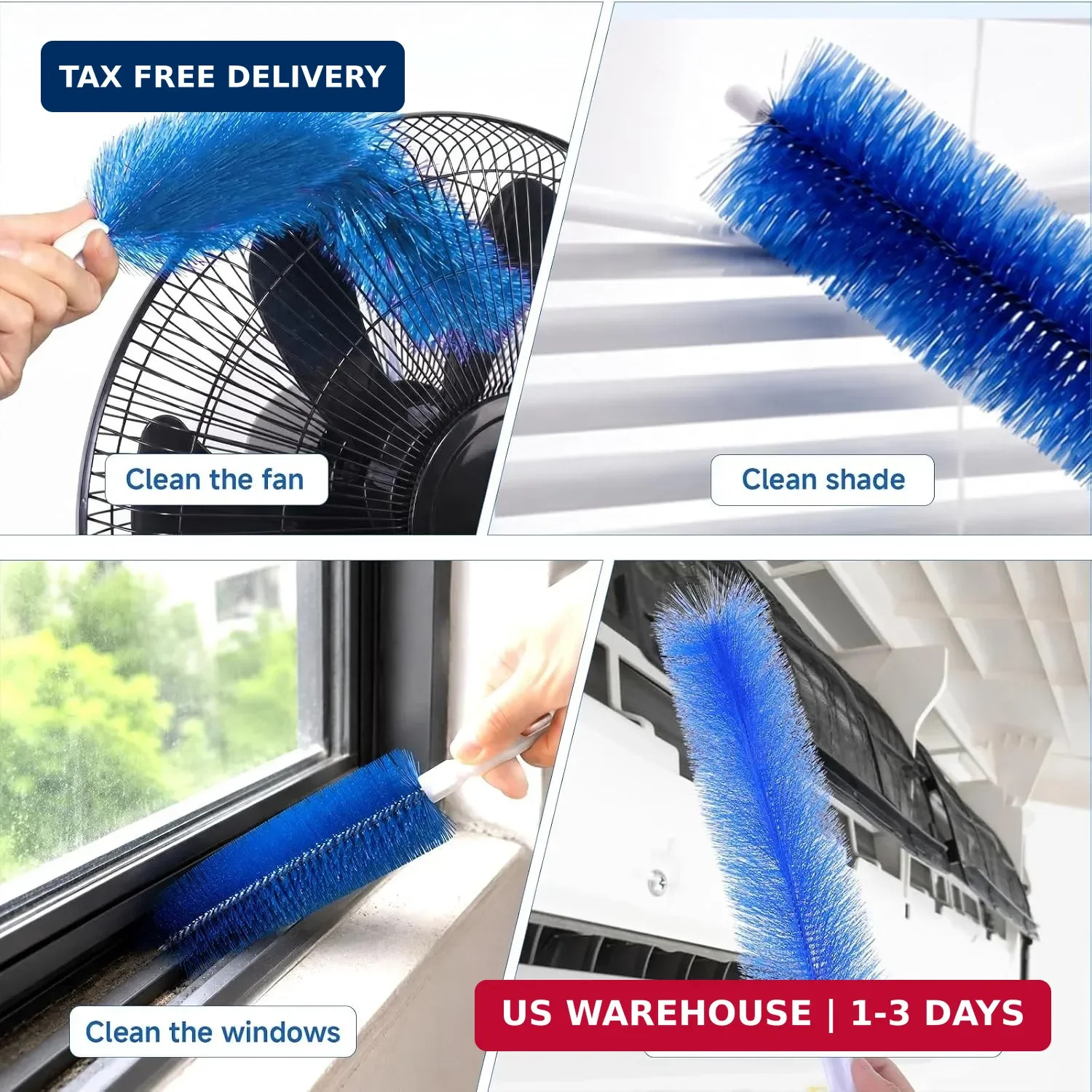 Fan Brush, 2PCS Fan Cleaning Brush Reusable Removes Dirt from Fans, Air Condi…