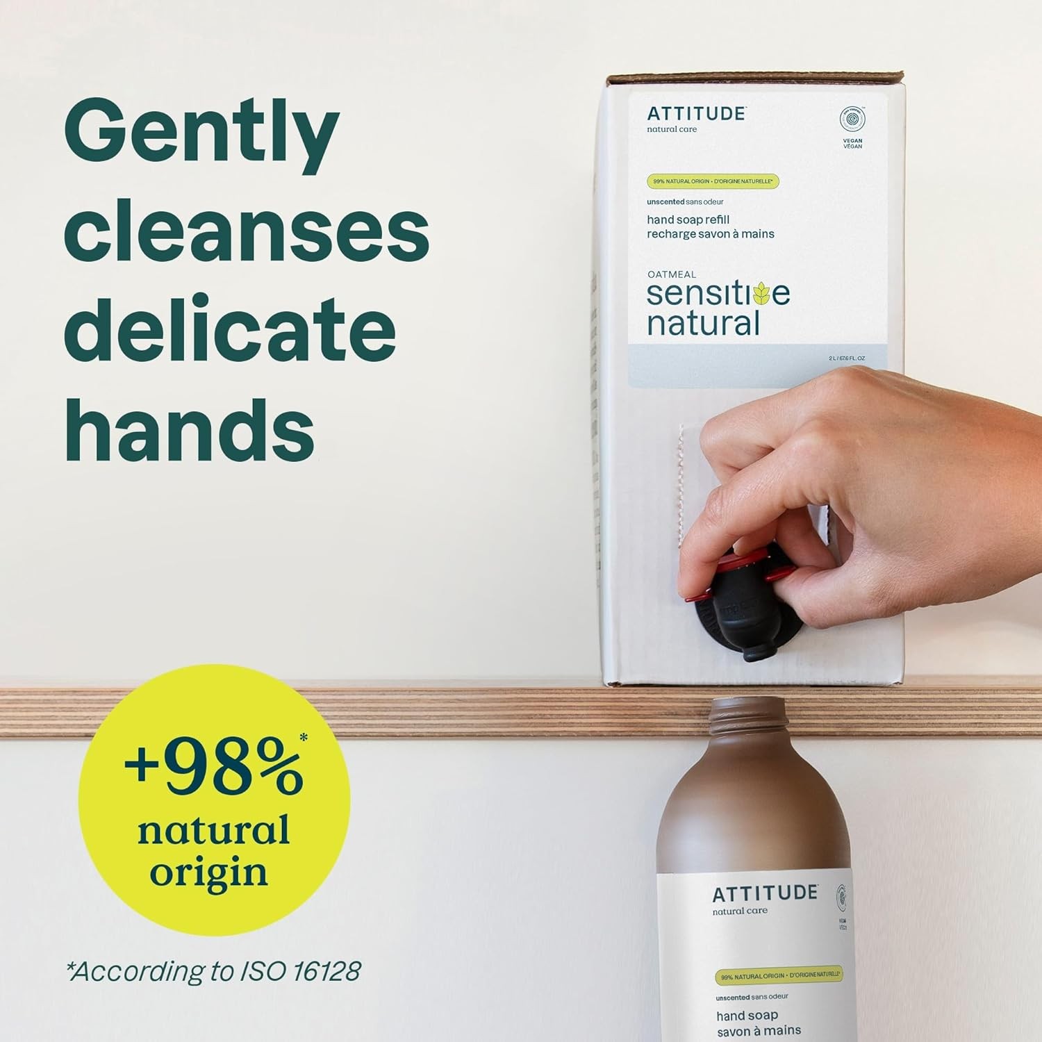 ATTITUDE Body Wash for Sensitive Skin, EWG Verified Shower Gel, Soothing Oat,