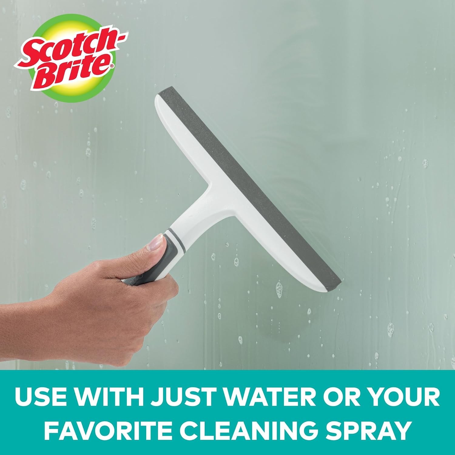 All-Purpose 10 Inch Dual Blade Streak-Squeegee, Safe on Mirrors, Glass Shower