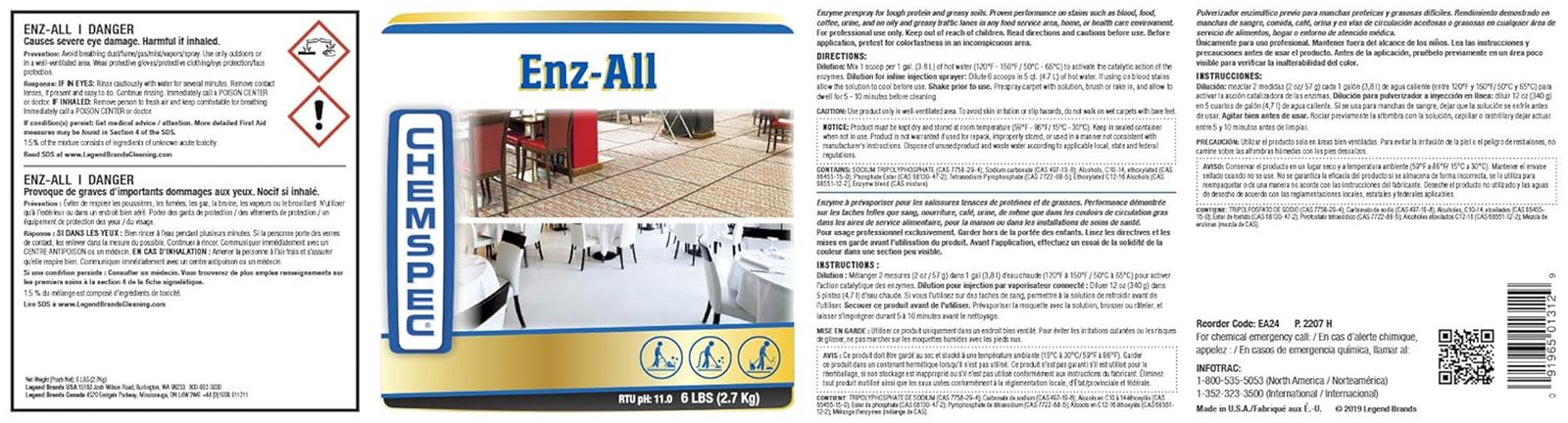 Enz-All – Professional Multi-Purpose Enzyme Traffic Lane Carpet Cleaning Concent