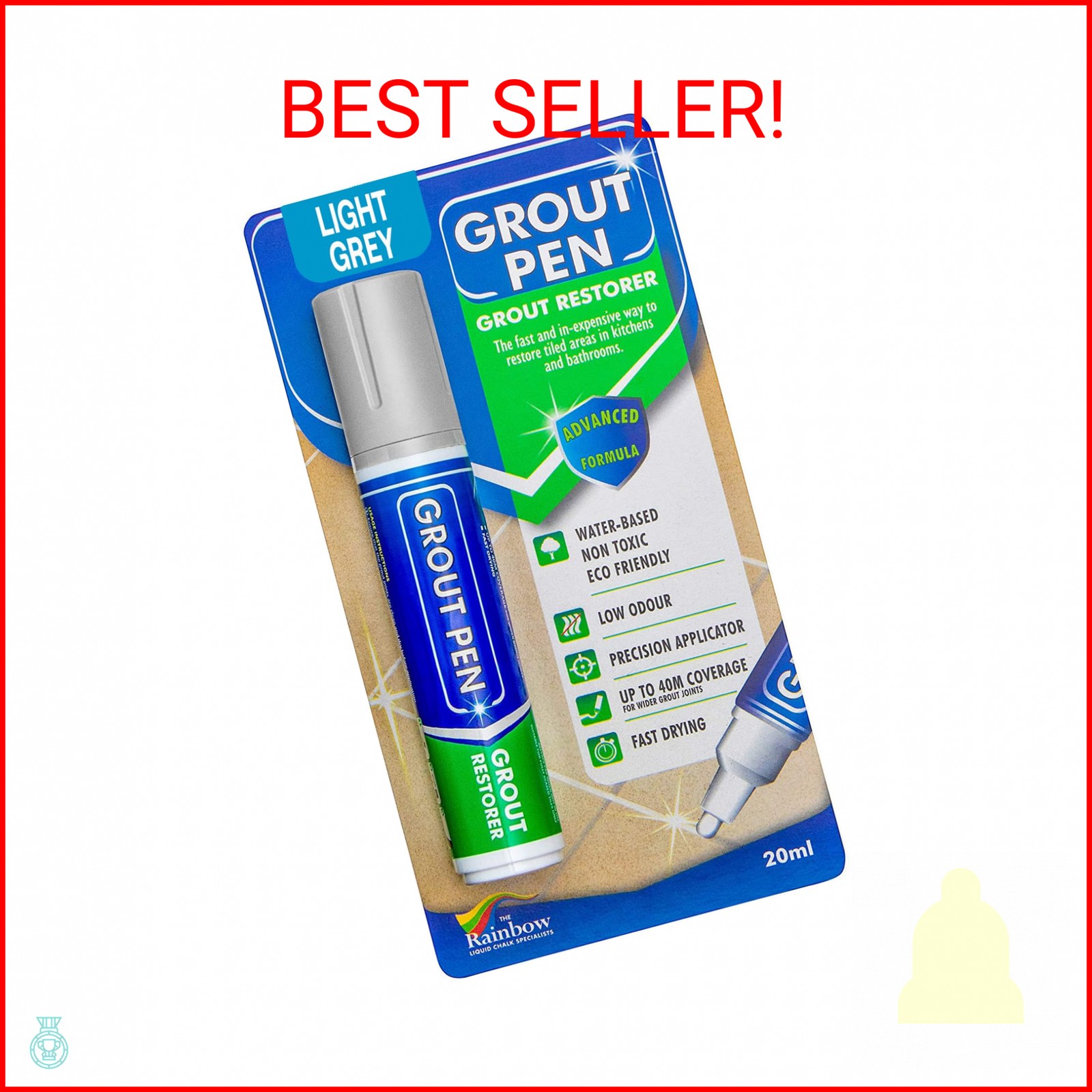 Grout Pen Light Grey Tile Paint Marker: Waterproof Grout Paint, Tile Grout Color