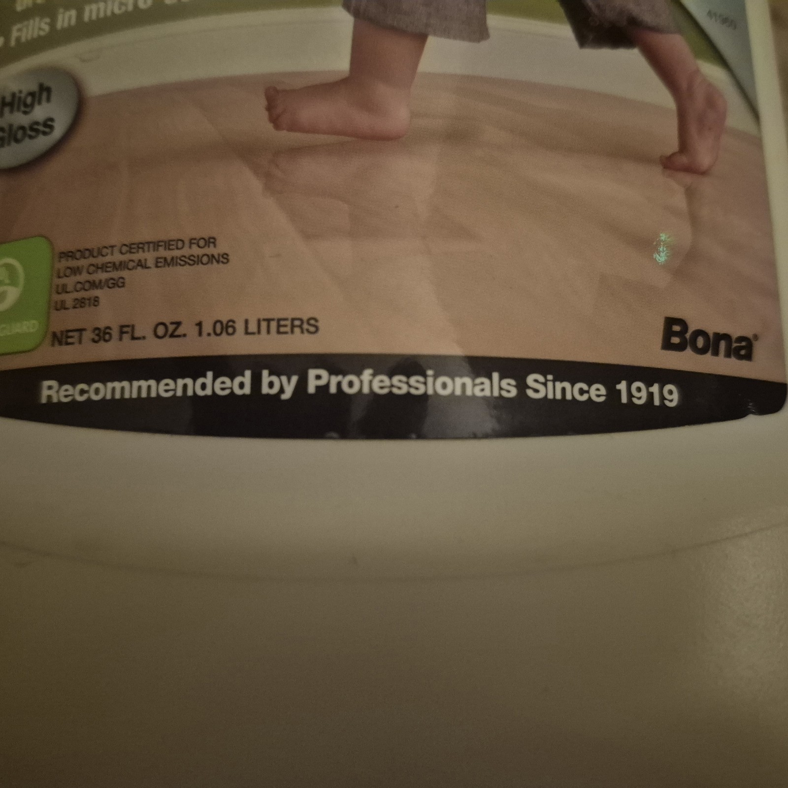 Bona High Gloss Hardwood Floor Polish restores shine finished wood floors 36 oz