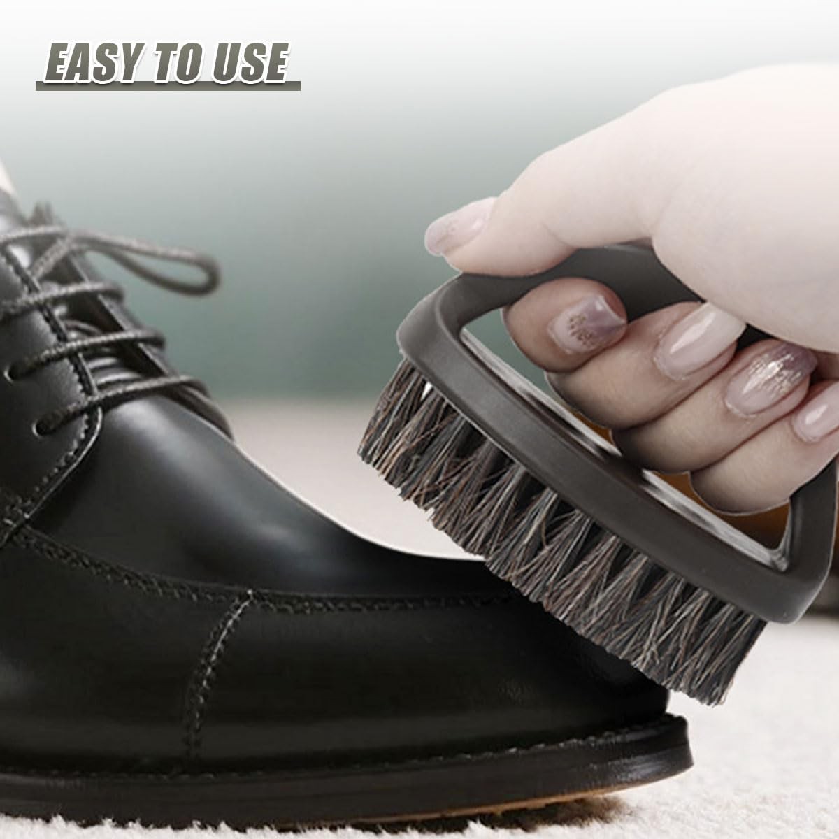 Soft Horsehair Bristle Leather Cleaning Brush for Car Interior, Comfortable G…
