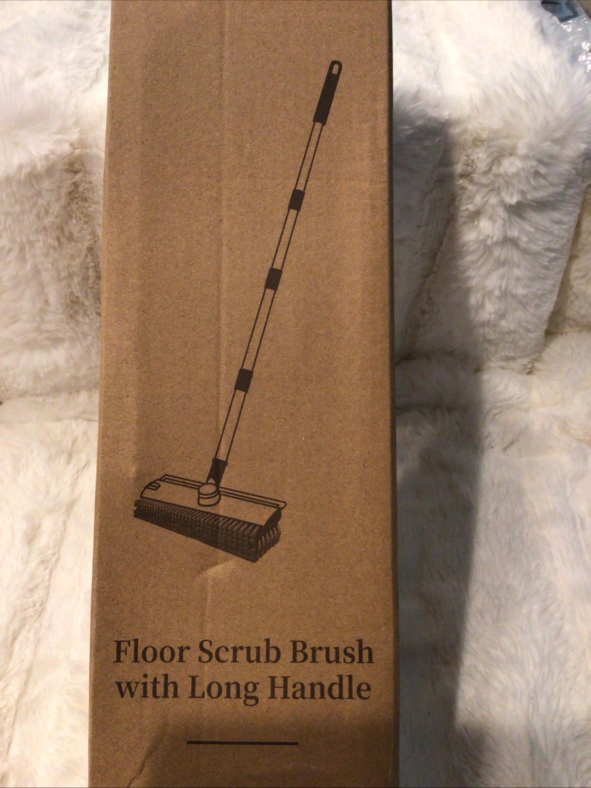 GLUMZRK FLOOR SCRUB BRUSH WITH 10.5” BRUSH 52.5” HANDLE