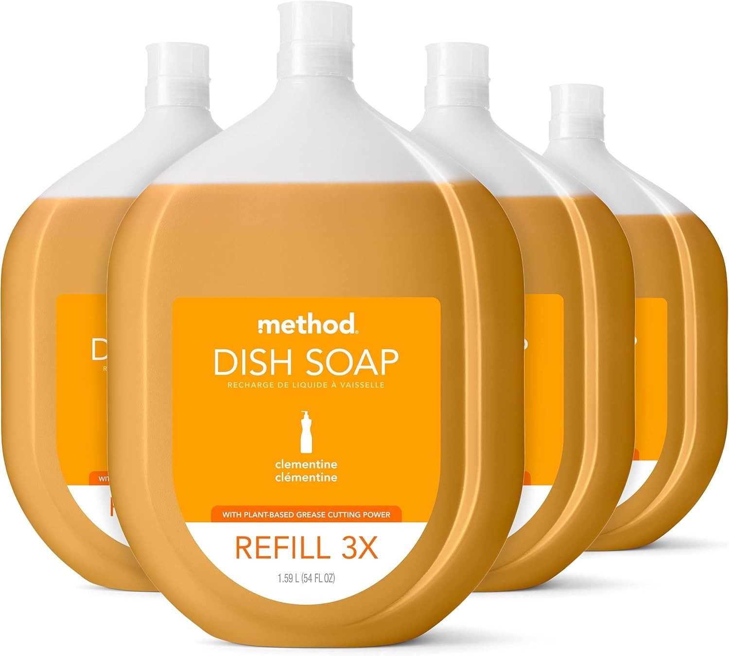 Plant-Based Gel Dish Soap Refill – 54 Oz Pack of 4, Cruelty-Free & Eco-Conscious