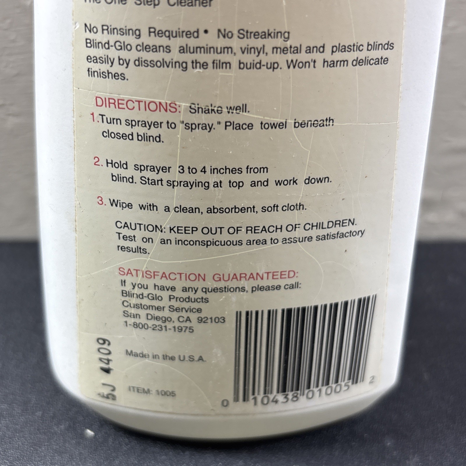 Blind-Glo Blind Cleaning Spray for Mini Blinds Plastic Vinyl Metal 16 Fl. Oz.