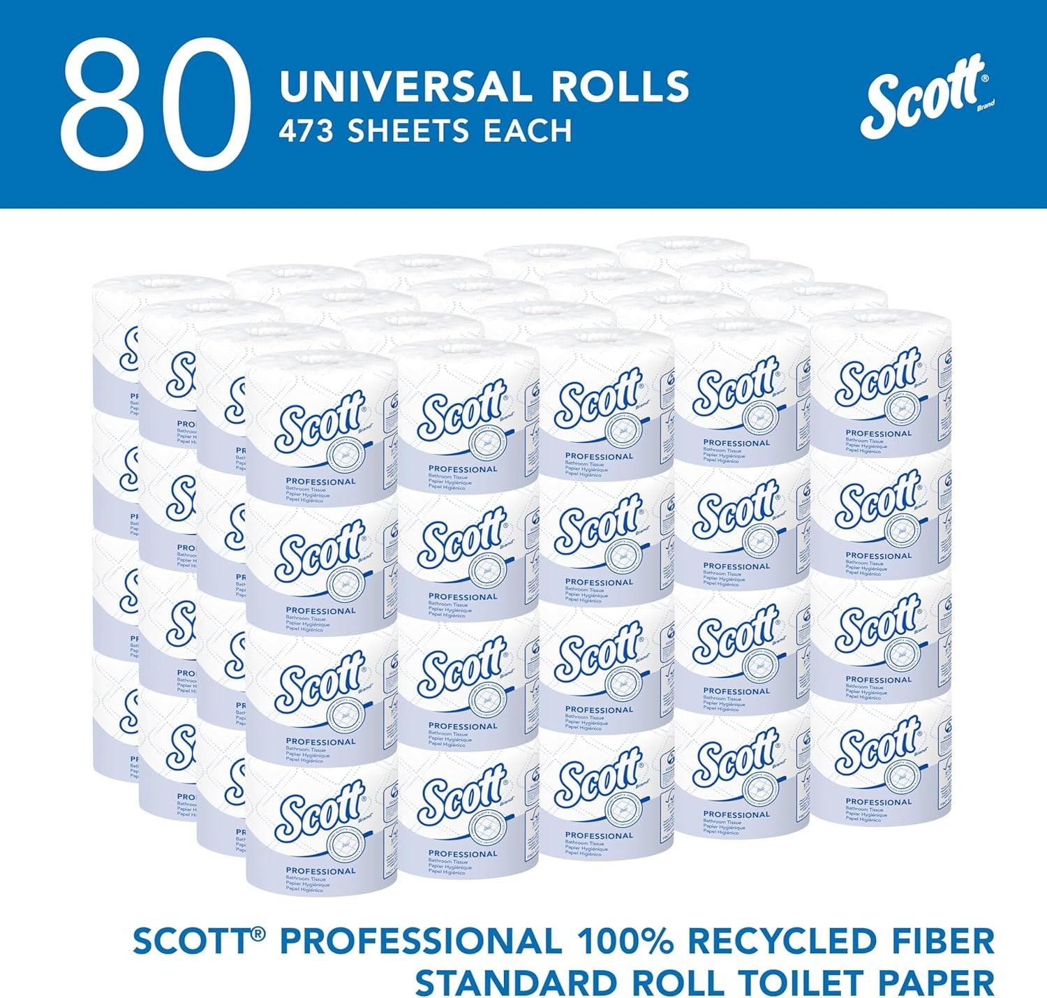 Scott Professional 100% Recycled Fiber Standard Roll Bulk Toilet Paper (13217)