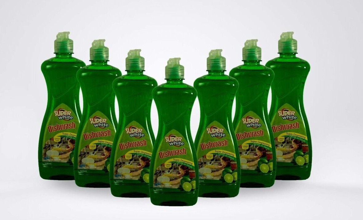 Super White Original New Kitchen Dish Washing Up Liquid Clean Detergent 7X 500ml