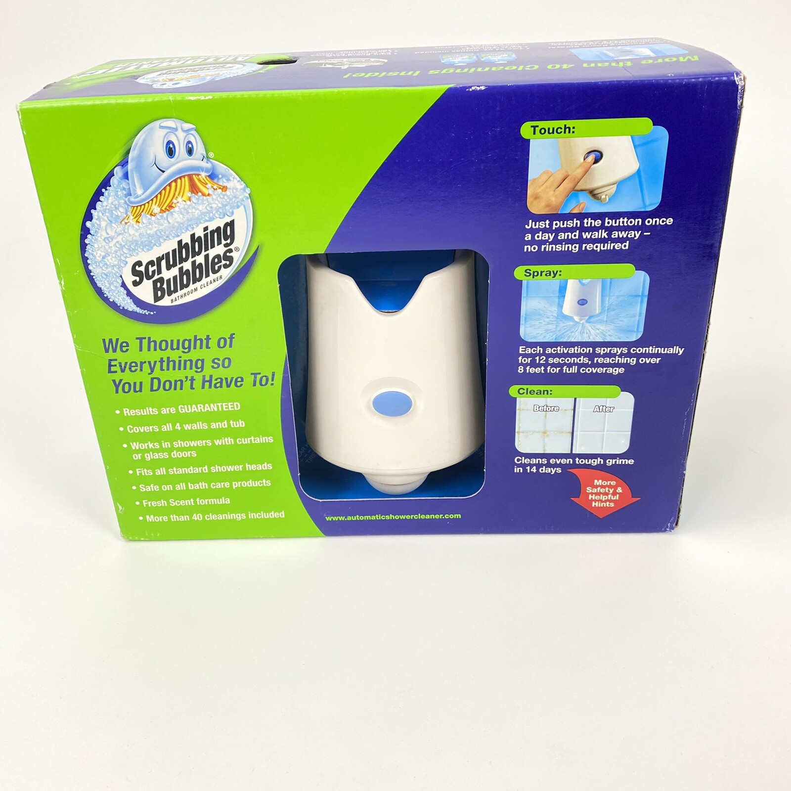 Scrubbing Bubbles Automatic Shower Cleaner Dual Kit w/ 2 Refills NEW