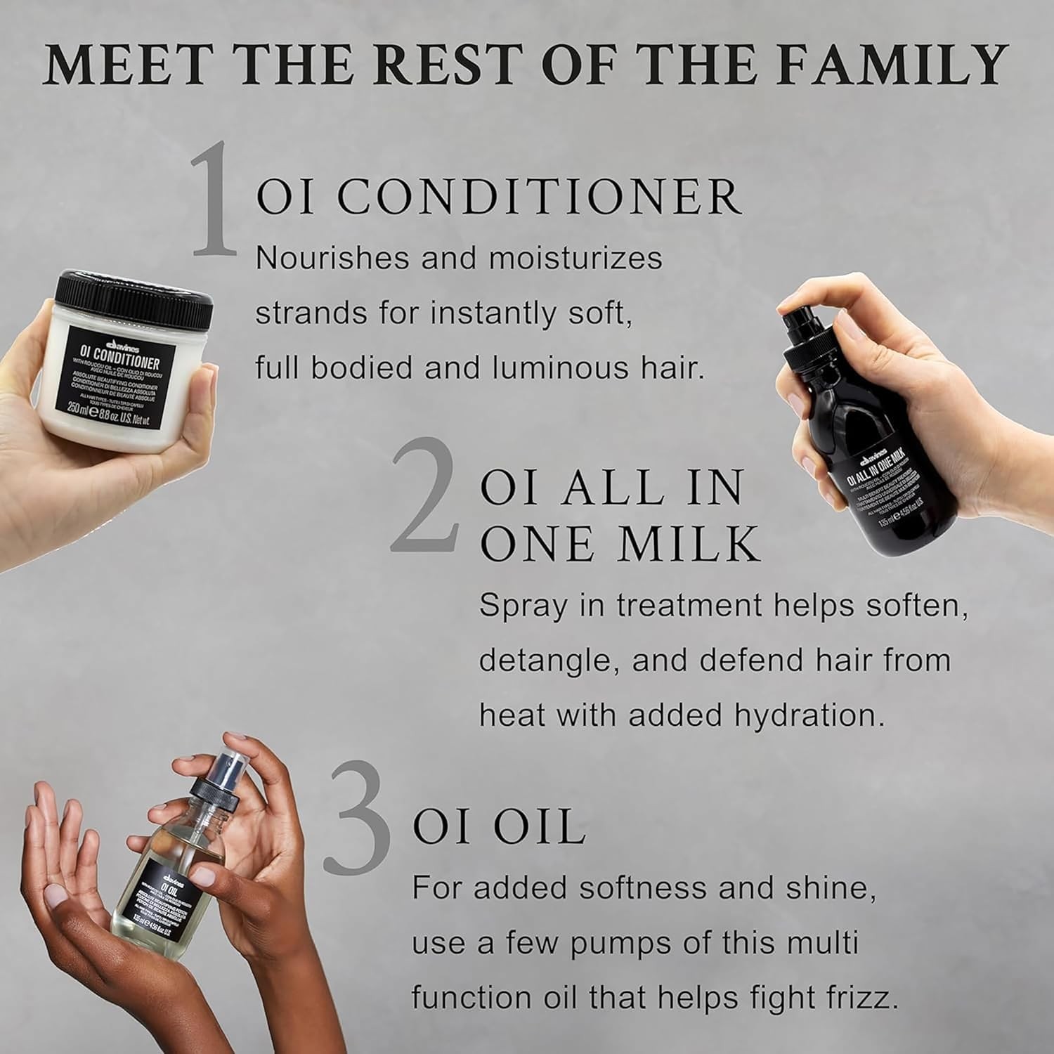 Davines OI All In One Milk, Hair Leave-in Conditioner Multi-Function Spray Tre