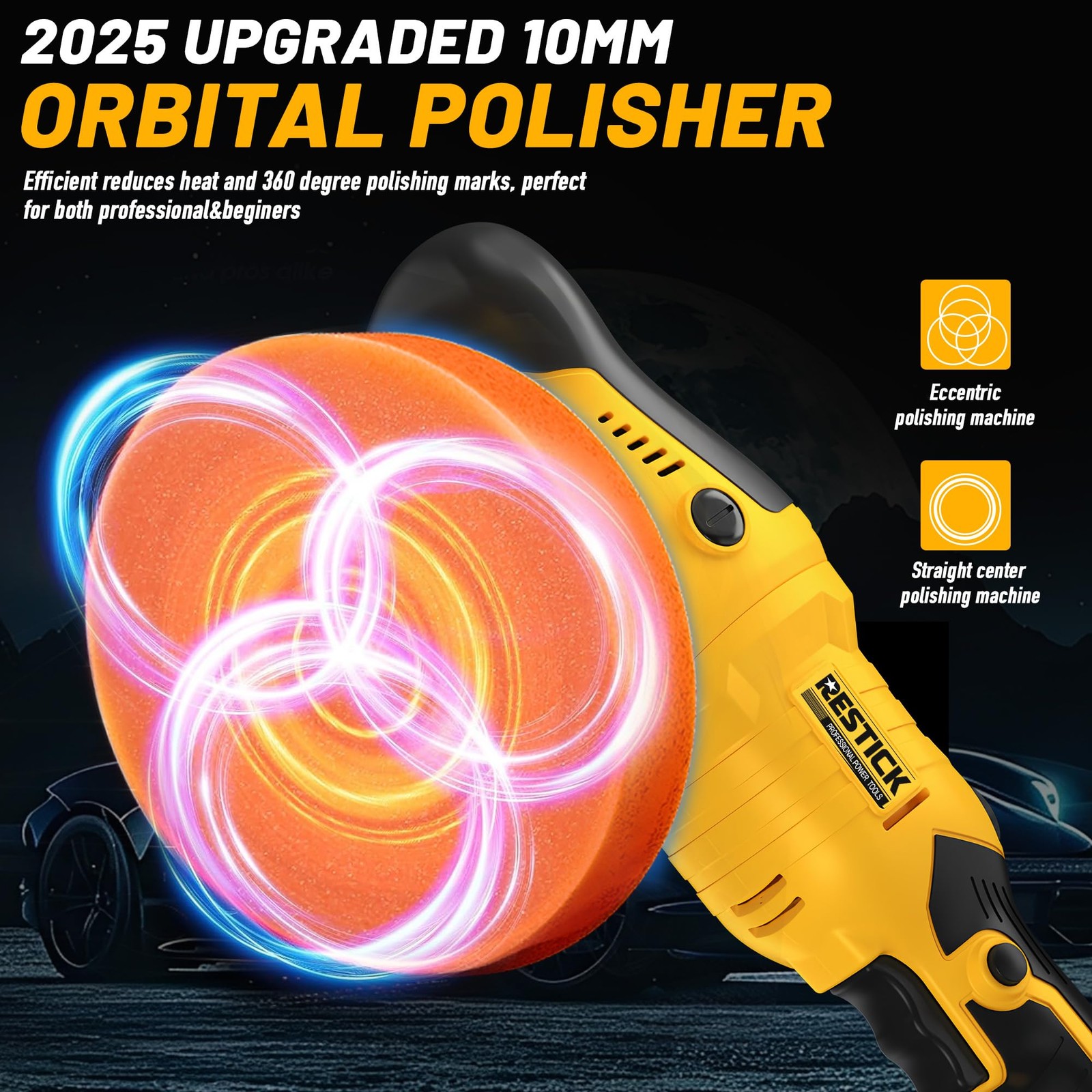 Cordless Buffer Polisher Compatible with Dewalt 20V Battery, 7500RPM | Dual A…