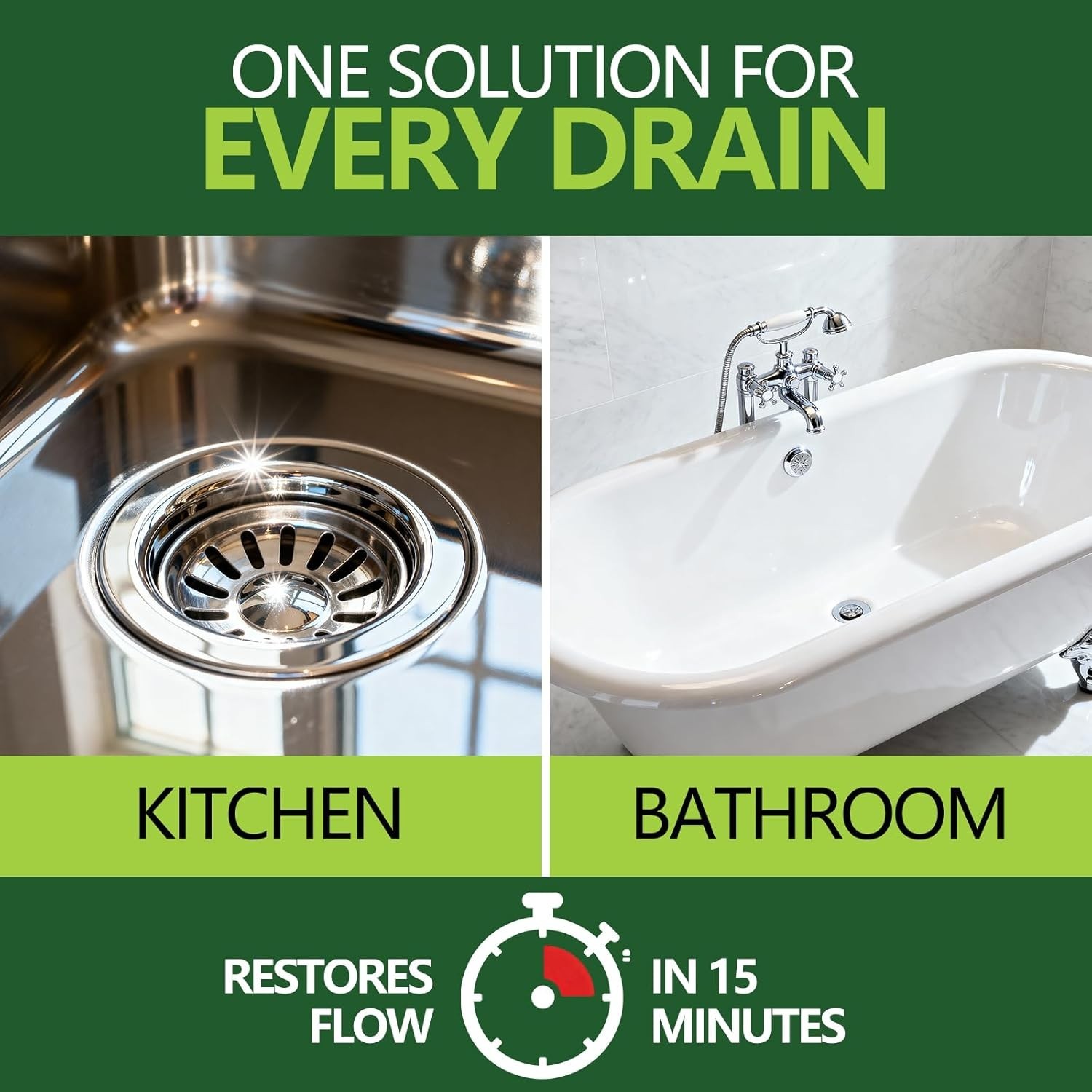 Drain Cleaner Clog Remover Liquid: Sink Kitchen Bathroom Shower Drain Cleanin…