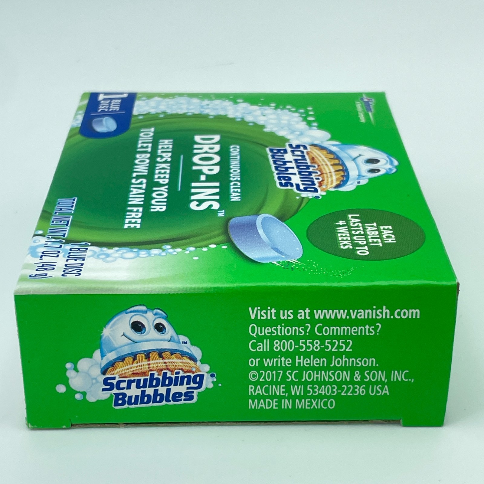 SCRUBBING BUBBLES Vanish Drop Ins Toilet Cleaner Tablets 12 Blue Discs NEW