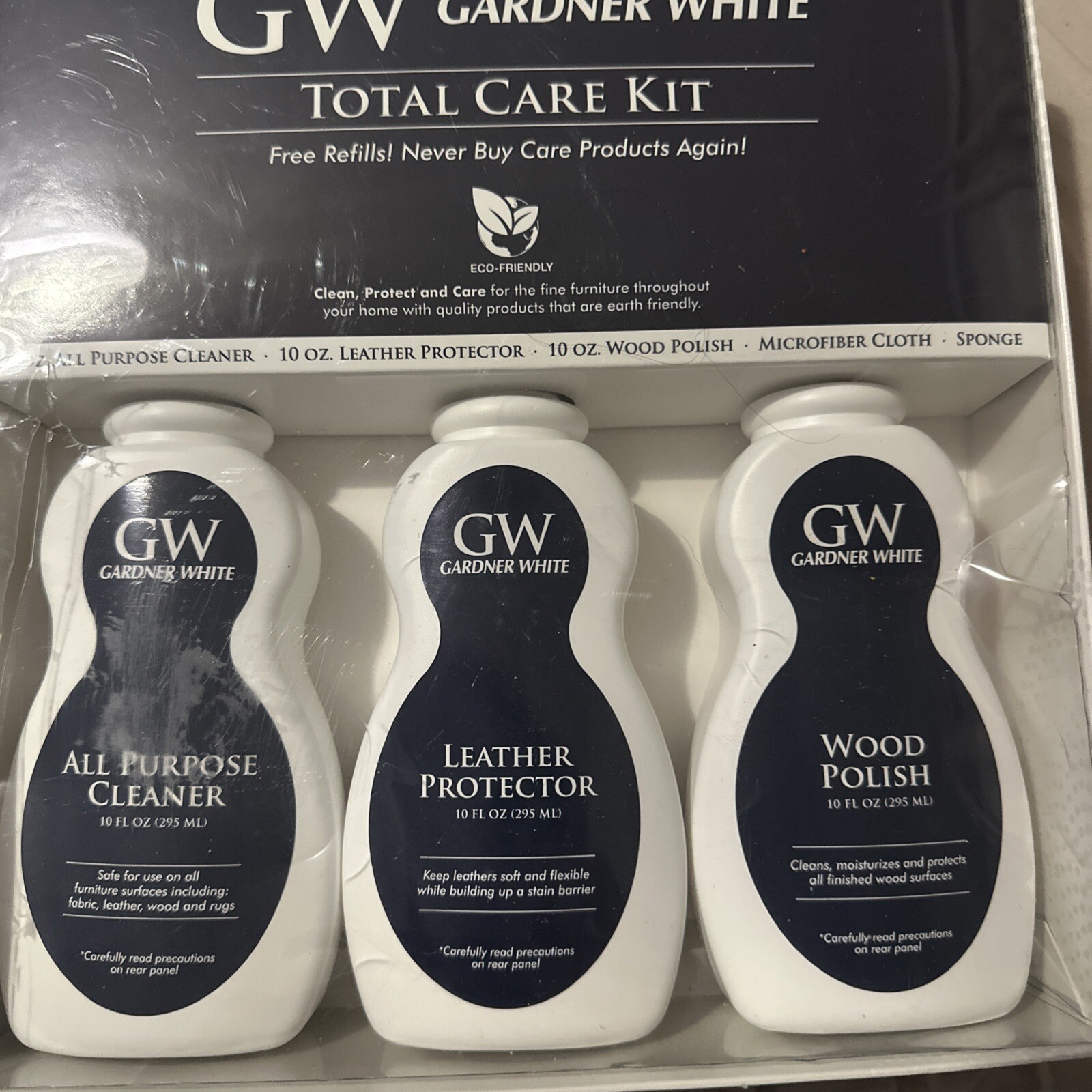Gardner White Total Care Kit – All Purpose Cleaner Leather Protector Wood Polish