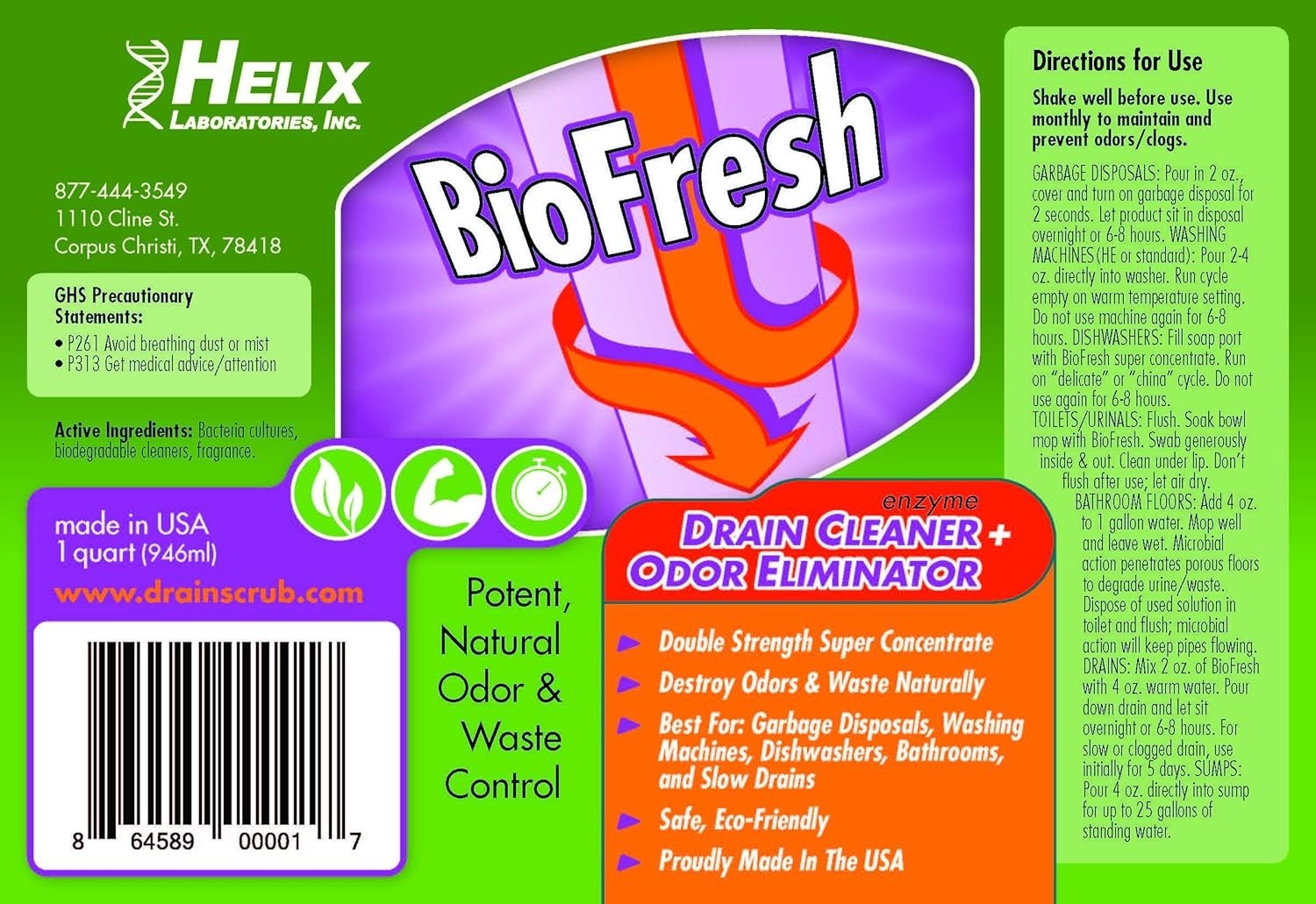 32oz Unscented Enzyme Drain Cleaner – Powerful and Safe for All Plumbing Systems