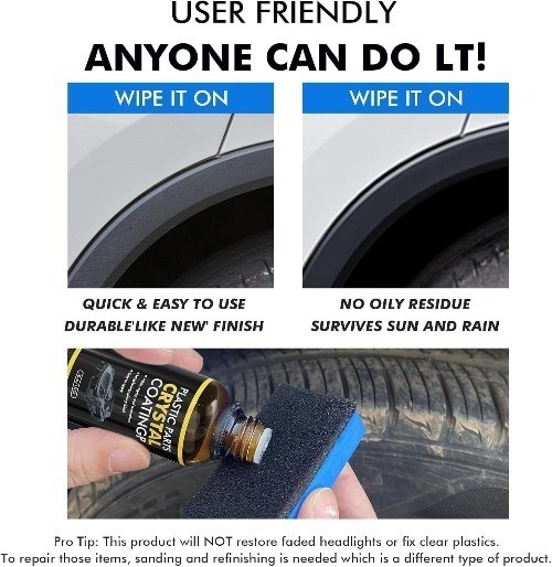 Restorer for Cars, Ceramic Coating Black Trim Restoration, Trim Restorer for Aut