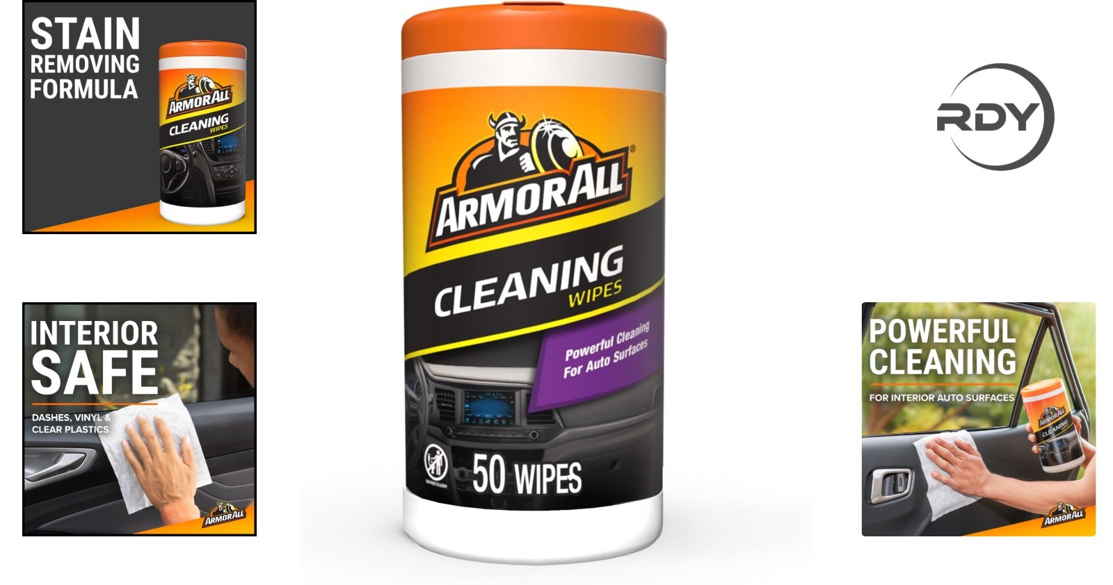 50 Count Natural Car Cleaning Wipes – Safe for Interior & Exterior Surfaces
