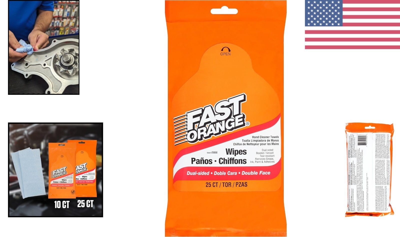 Permatex Dual-Sided Hand Cleaner Wipes – 25 Count for Grime & Adhesive Removal