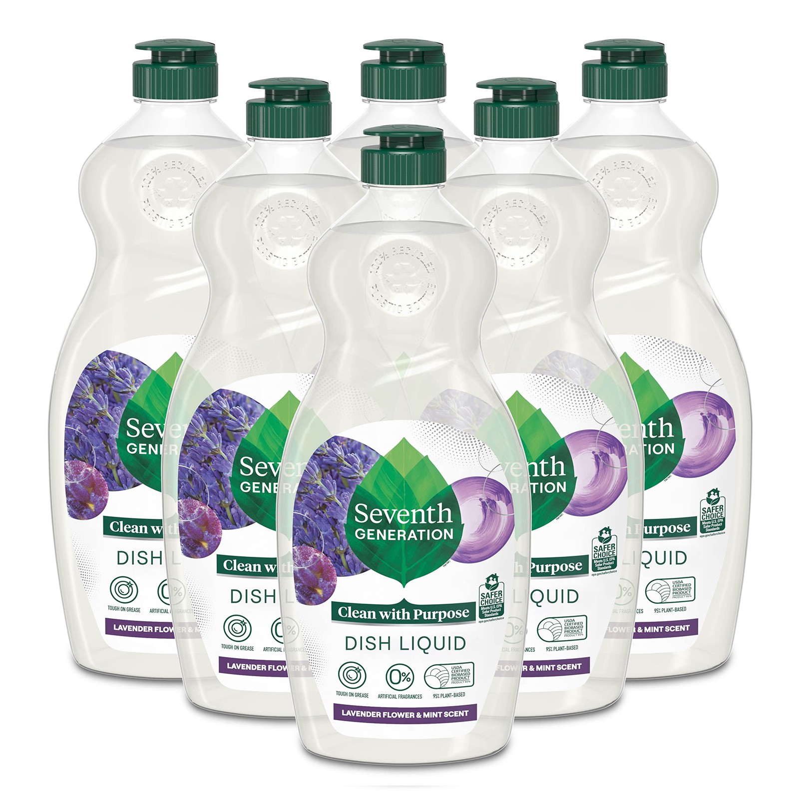 Seventh Generation Dish Soap Lavender & Mint 6 Pack 19 oz