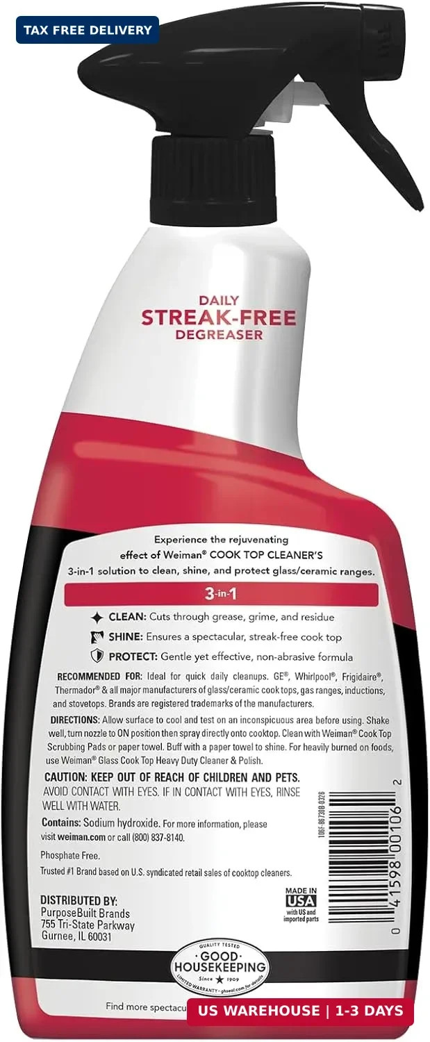 Weiman 2-Pack Cooktop Cleaning Spray & Microfiber Cloth – Cooktop & Oven Cleaner