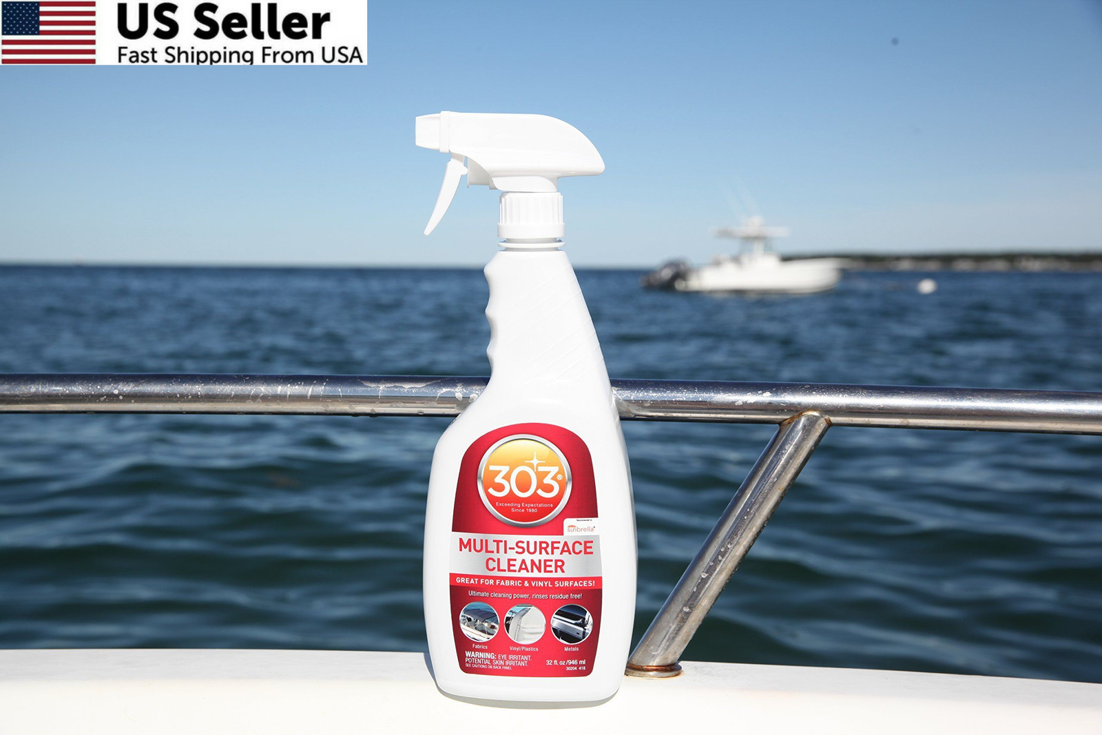 303 Marine Multi-Surface Cleaner for Vinyl & 32 Ounce (Pack of 1), White