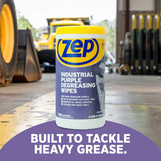Zep Industrial Purple Wipes 65 -Count Degreaser
