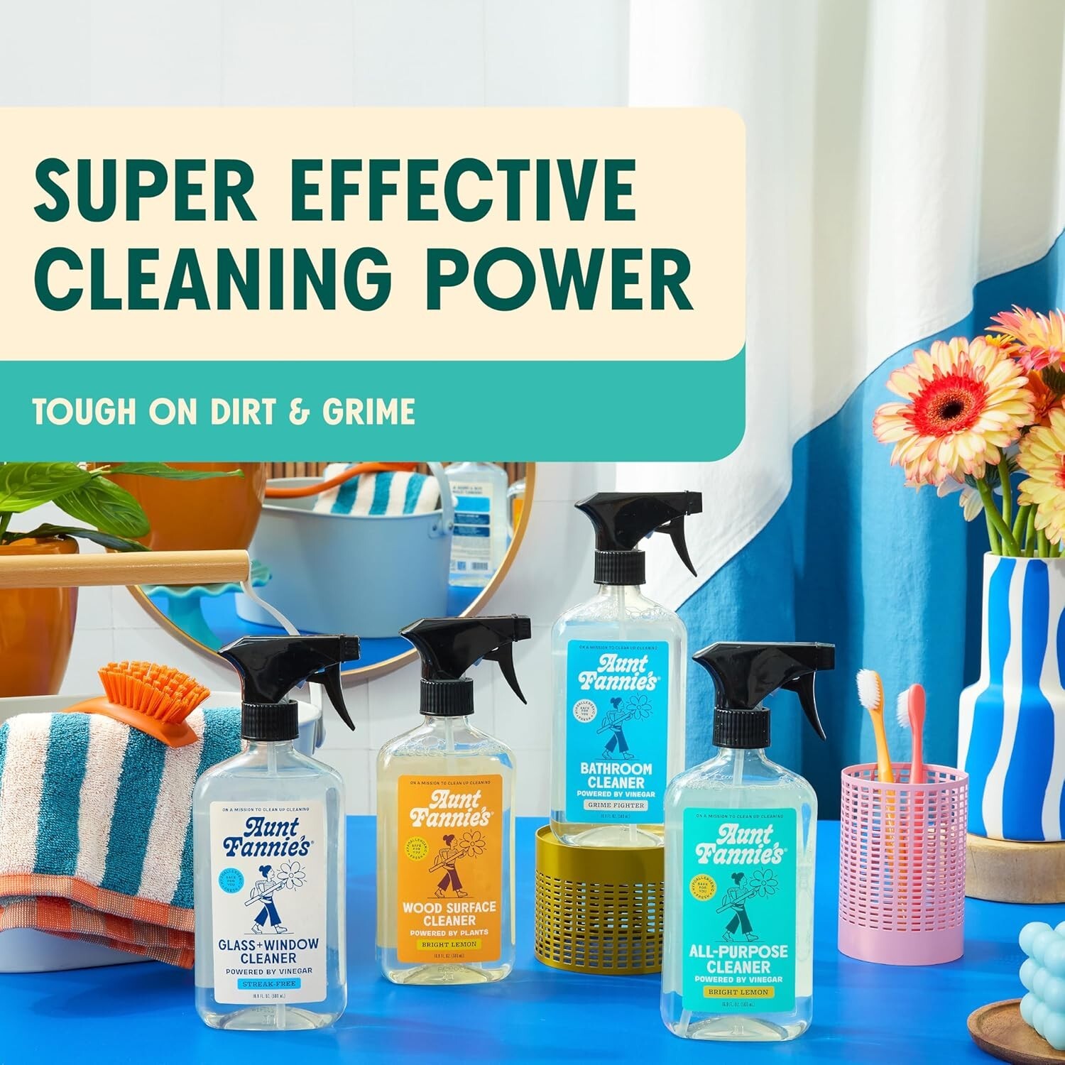 All-Purpose Cleaning Spray Variety – 4 Bottles with Natural Ingredients, 16.9 oz