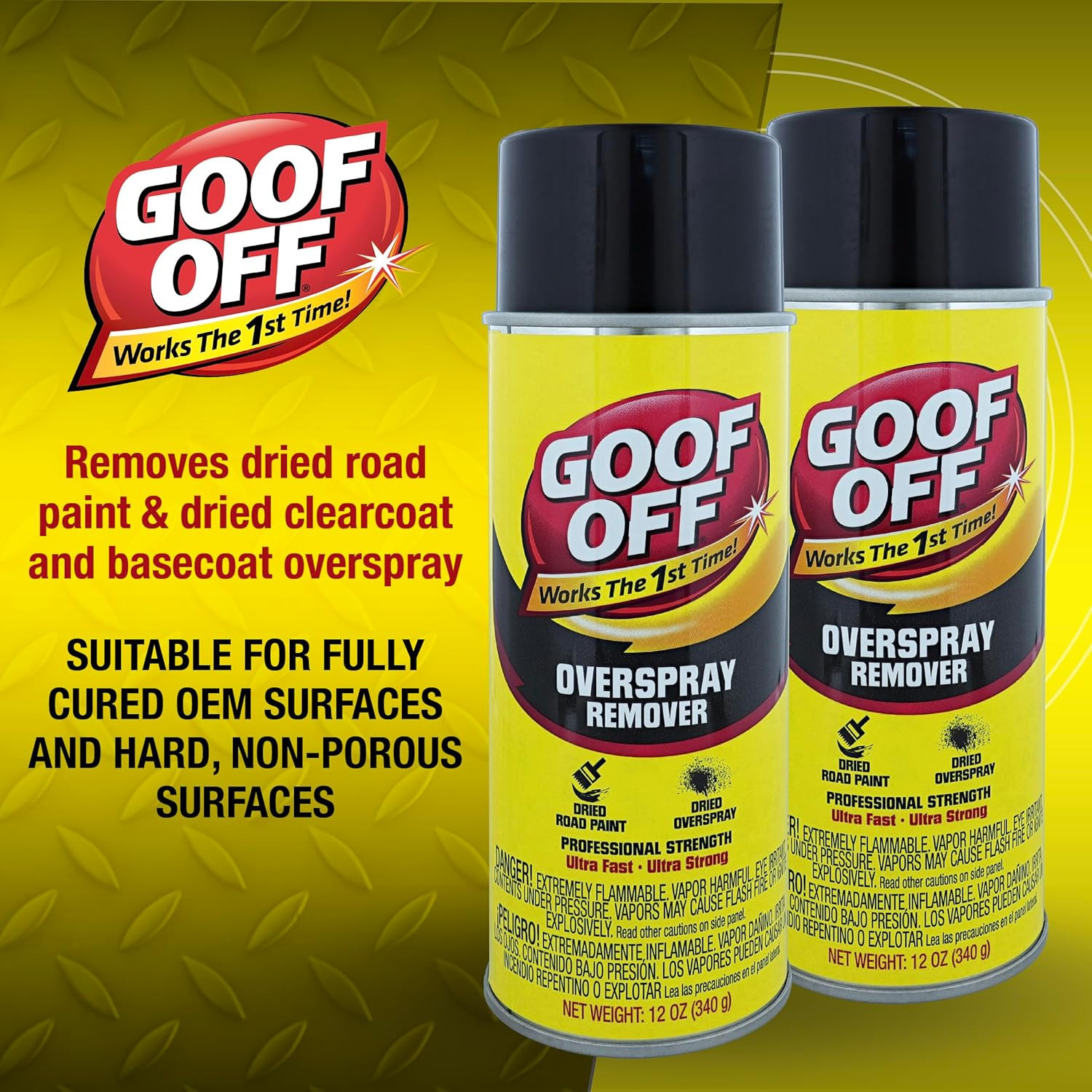 Goof-Off Pro Strength Overspray Remover, Automotive and Glass Paint Remover, Eff