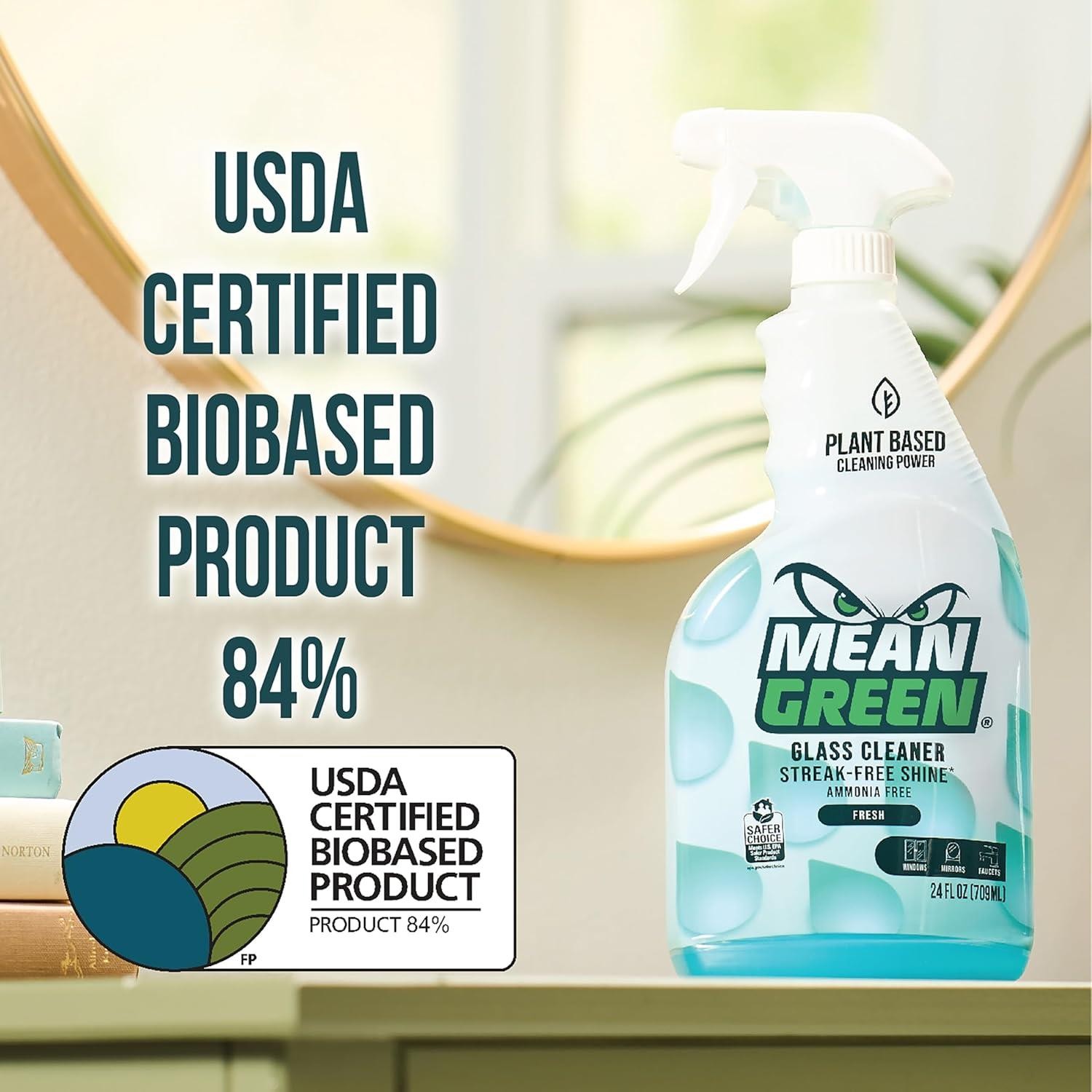 Mean Green Ready-To-Use Glass Cleaner, 24oz Spray – 394170