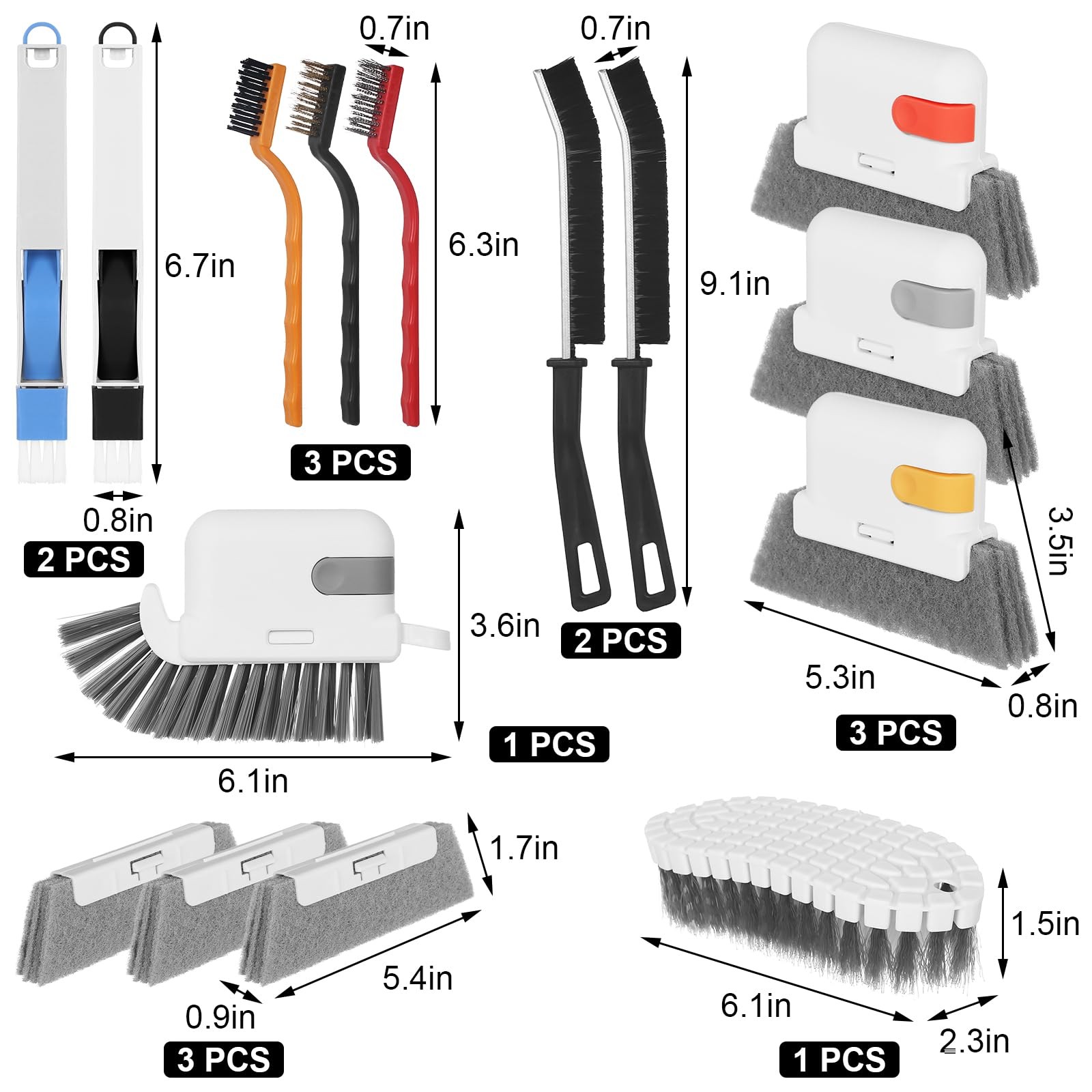 15 Pcs Window Groove Cleaning Brush Tool, Door Window Track Cleaner Groove Ga…