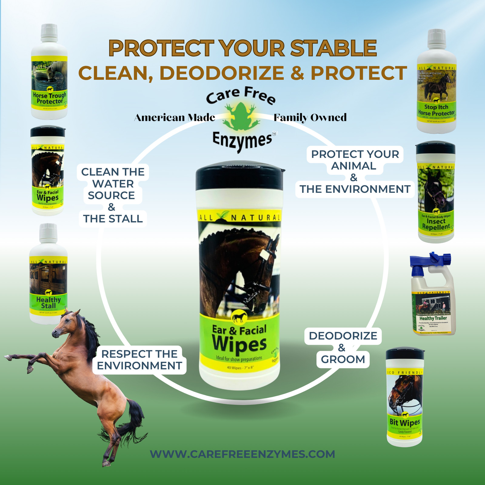 Gentle Equine Face & Ear Wipes | Cleans Sweat & Dirt | Horse Facial & Ear Wipes