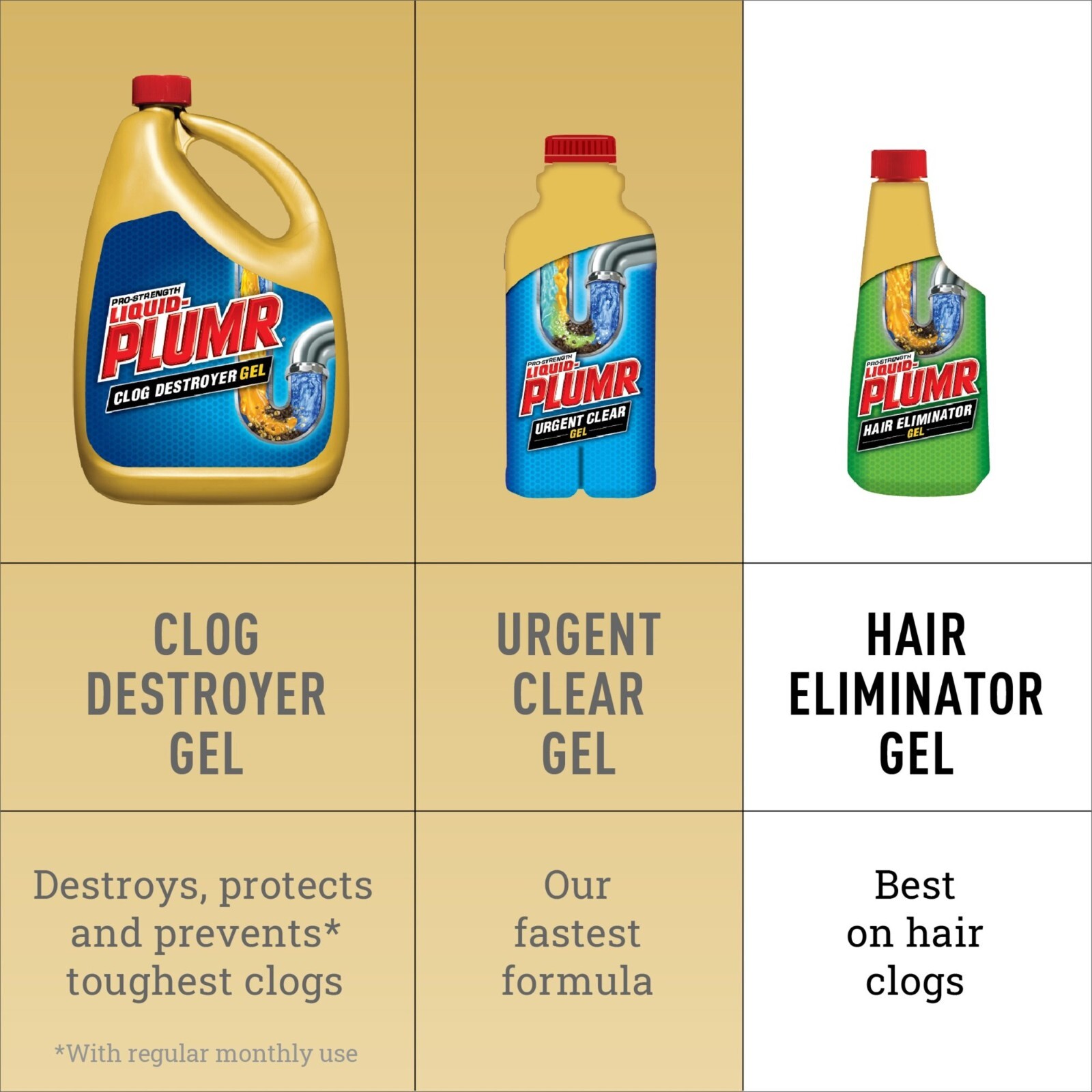 Liquid-Plumr Drain Clog Remover, Unscented, 16 Fluid Ounce