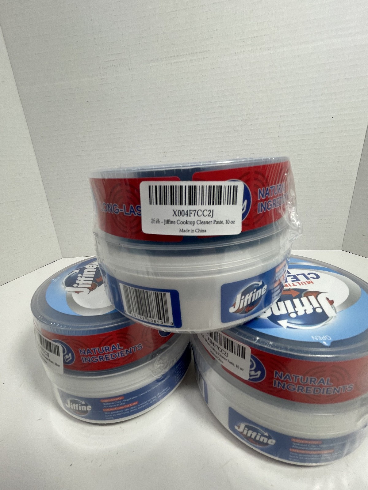 Lot of 3 10 oz. Jiffine Multipurpose Cleaning Paste Abrasive Miracle All Purpose