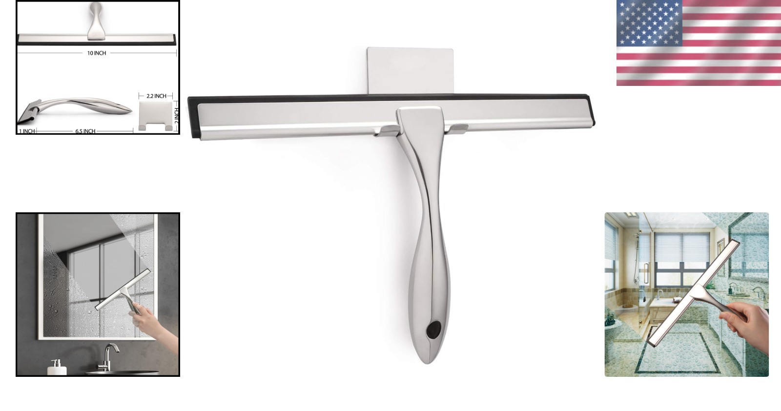 Versatile All-Purpose Squeegee – 10-Inch Silicone Blade for Home & Car Cleaning
