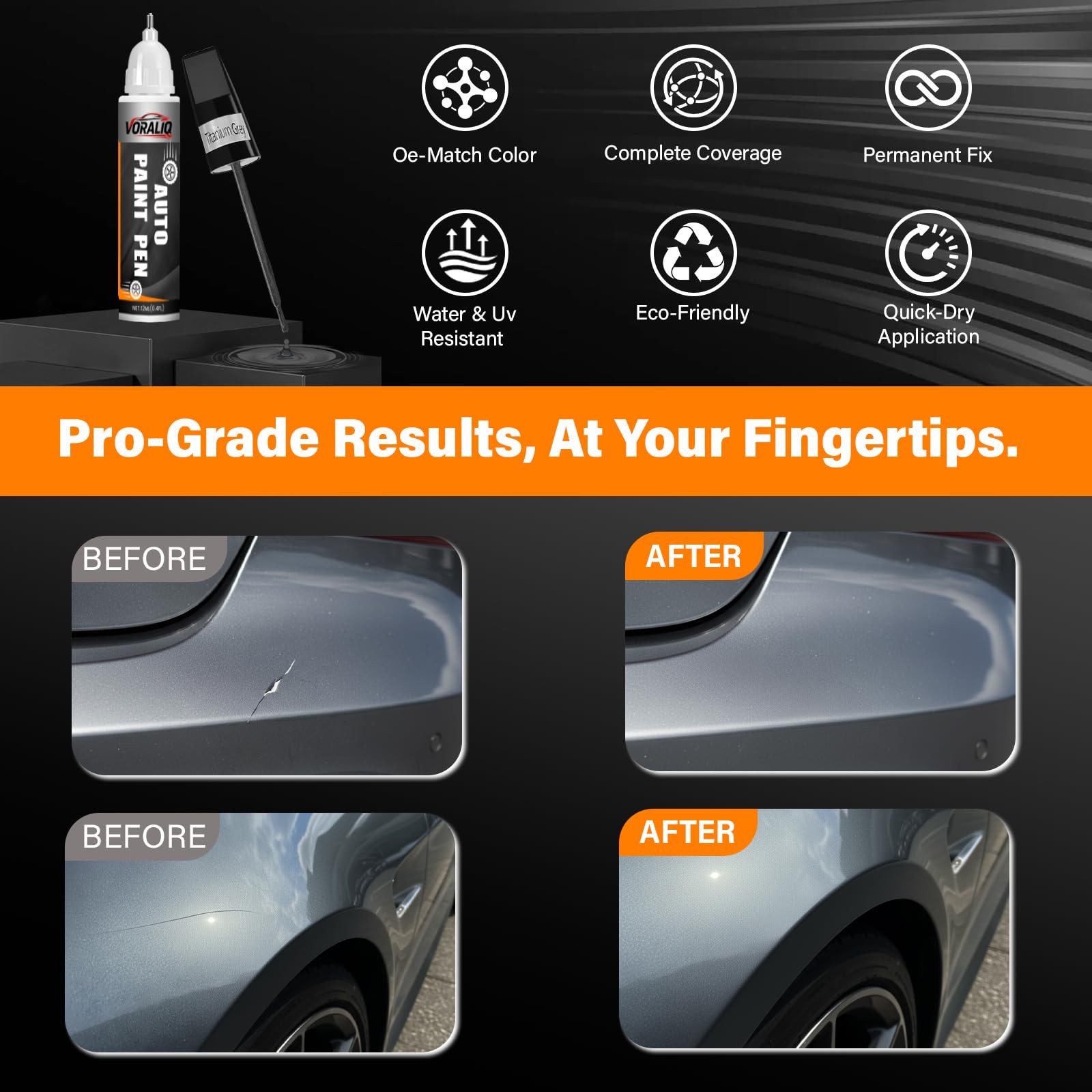 Touch Up Paint for Cars, 3-Pack – Grey Car Scratch Repair Pen, Color Accurate…