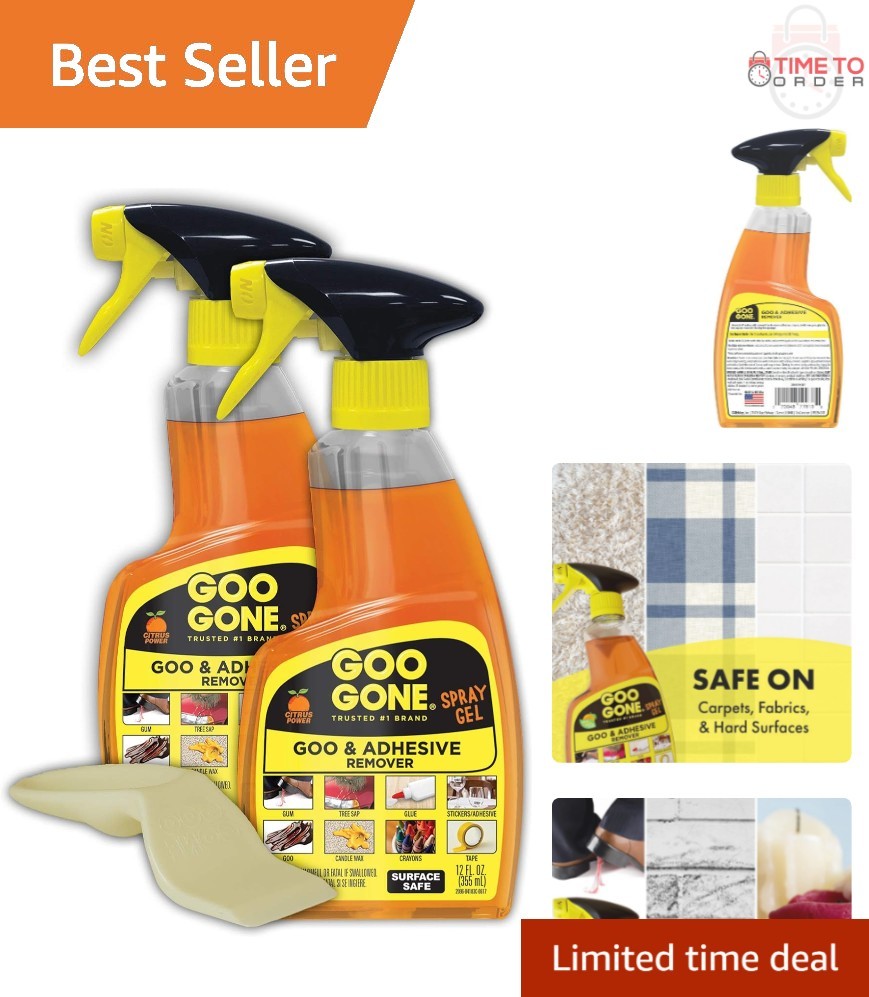 Adhesive Remover Spray Gel 3 Pack Citrus Clinging Goo & Sticker Remover