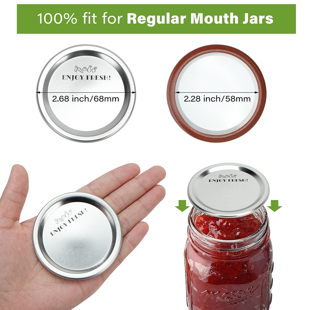 140 Counts Canning Lids Regular Mouth Leak-Proof Mason Jar Lids for Ball Kerr